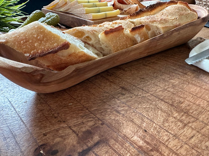 Elegant olive wood baguette bowl 